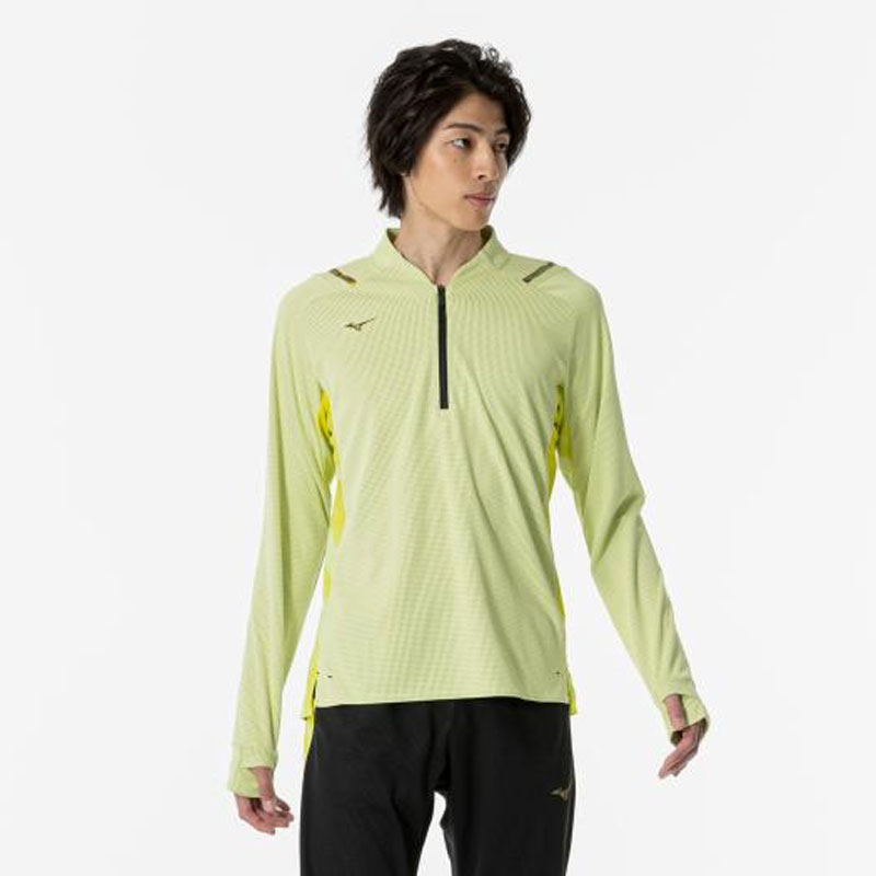 ミズノ MIZUNO 汗処理/通気 ドライエアロフローハーフジップシャツ メンズ トレーニング Ｔシャツ (32MAA554)