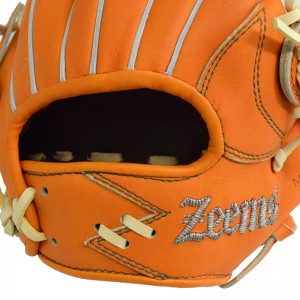 ジームス Zeems 軟式少年用グラブ 三方親 中型 限定 Zeems型ロゴ ジュニア 野球 軟式 グローブ グラブ JR 24AW(28CJN4-ZEEMS-SI/オレンジ)