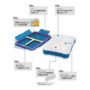 DSK.pig(ディーエスケー)薄型弁当箱 フードマン 600 クリア ダークブルーアウトドア クッカー(177428)