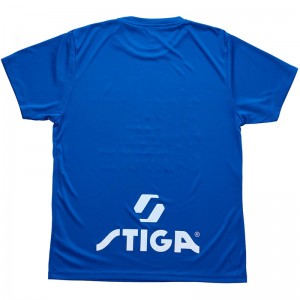 stiga(スティガ)ロゴTシャツJP-III ブルー SSタッキュウハンソデTシャツ(1850790603)