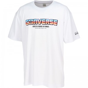 converse(コンバース)4S プリントTシャツバスケットTシャツ M(cb241361-1100)