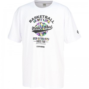 converse(コンバース)4S プリントTシャツバスケットTシャツ M(cb241366-1100)