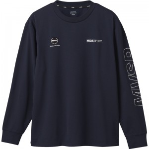 ムーブスポーツmovesportスリーブロゴロングスリーブシャツマルチSP長袖 Tシャツ(dmmxjb52-nv)