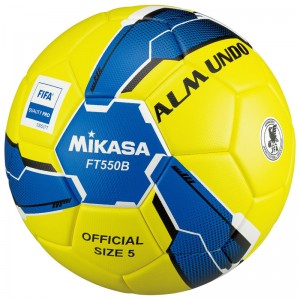 ミカサ mikasa サッカー5号 ALMUNDO 検定球 芝用 貼り サッカー ボール(FT550B-YBLBK-FQP)