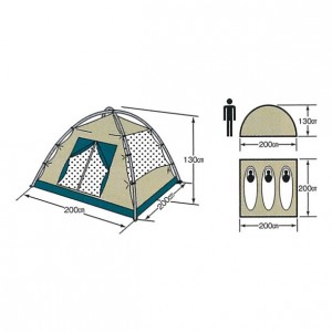 キャプテンスタッグ captainstagクレセント 3人用ドームテントM-3105アウトドアテント(M3105)