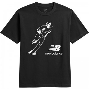 newbalance(ニューバランス)43 S.O グラフィックS/STシャツヤキュウソフトハンソデTシャツ(mt43717-bk)