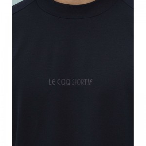 lecoqsportif(ルコック)LCS Plumeニット モックネックシャツ(Aile forme)マルチトレ-ニングトップス単品(シャツ短)qmmxja07-nv