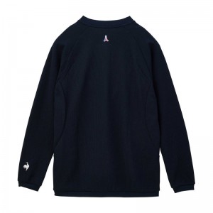 lecoqsportif(ルコック)ヘランカワッフル ロングスリーブシャツ(Aile forme)マルチトレ-ニングトップス単品(シャツ長)qmmxjb01-nv