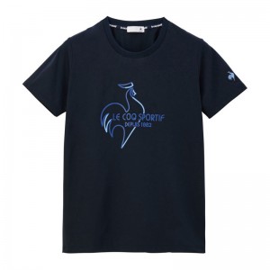 lecoqsportif(ルコック)ヘランカサンスクリーン 半袖Tシャツマルチトレ-ニングトップス単品(シャツ短)qmwxja01-nv