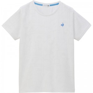 lecoqsportif(ルコック)ジャガードニット半袖 TシャツマルチSPTシャツ W(qmwxja06-wh)