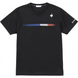 lecoqsportif(ルコック)トリコプリントゲームシャツテニス ゲームシャツ M(qtmvja91-bk)