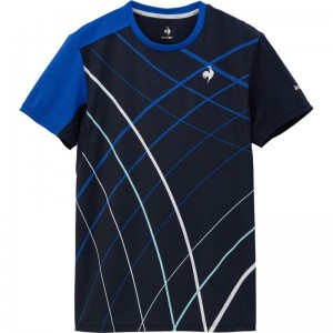 lecoqsportif(ルコック)グラフィックゲームシャツテニスゲームシャツ M(qtmxja90-nv)