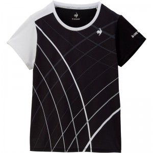 lecoqsportif(ルコック)グラフィックゲームシャツテニスゲームシャツ W(qtwxja90-bk)