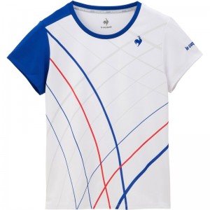 lecoqsportif(ルコック)グラフィックゲームシャツテニスゲームシャツ W(qtwxja90-wh)