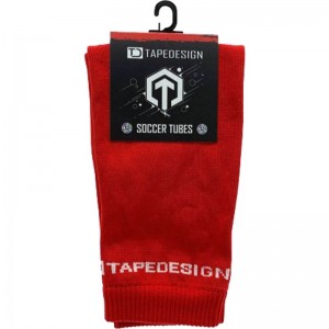 TAPEDESIGNSOCKSSOCCER TUBES REDサッカーストッキング(t004)