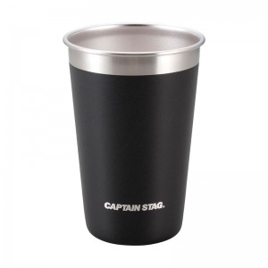 CAPTAIN STAG(キャプテンスタッグ)ステンレスタンブラー500（ブラック）トレッキング キャンプ用品 食器 フォーク スプーン(UH2016)