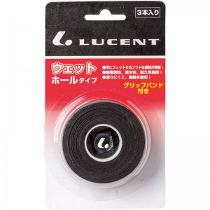 LUCENT(ルーセント)グリップテープ3本入(ラバーバンド付) ブラックテニス グッズ その他(xle5249)