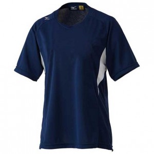 ミズノ MIZUNOゲームシャツ(レディース ソフトボール) (74ネイビー×ホワイト)ソフトボール ウェア(12jc4f7074)