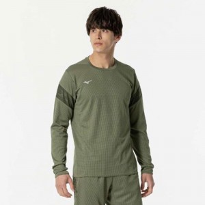 ミズノ MIZUNO汗処理/通気 ドライエアロフローTシャツ 長袖トレーニング メンズ Ｔシャツ(32MAB524)