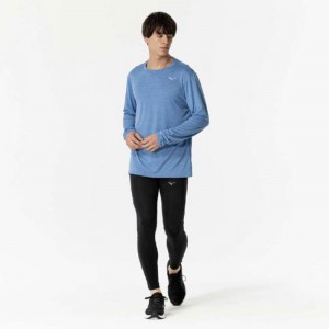 ミズノ MIZUNOクイックドライTシャツ (長袖/オーロラ)ランニング ウエア ランニングシャツ(J2MAA520)