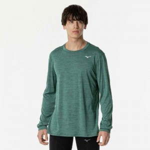 ミズノ MIZUNOクイックドライTシャツ (長袖/オーロラ)ランニング ウエア ランニングシャツ(J2MAA520)