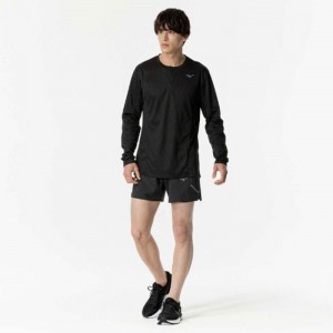 ミズノ MIZUNO汗処理/通気 ドライエアロフローハーフジップTシャツ (長袖/オーロラ)ランニング ウエア シャツ(J2MAB505)