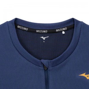 ミズノ MIZUNO汗処理/通気 ドライエアロフローハーフジップTシャツ (長袖/オーロラ)ランニング ウエア シャツ(J2MAB505)