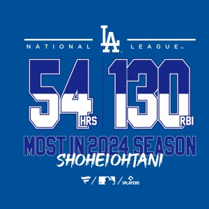 先行予約受付中 ドジャース 大谷翔平 ナショナルリーグ 2024 ホームラン王＆打点王 獲得記念 N＆N Tシャツ 野球 ウェア (発送は1月中旬の予定です) 24AW(ML01-24FW-0009)