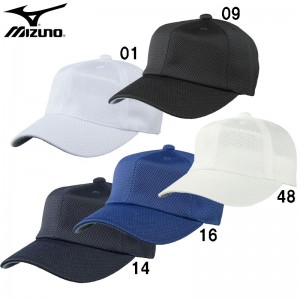 ミズノ MIZUNOオールメッシュ六方型キャップ野球 ウェア 帽子(12JW8B14)