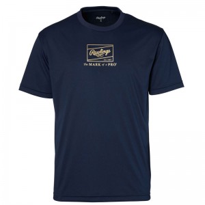 ローリングス RawlingsパッチロゴプリントTシャツTシャツ ネイビー/ゴールド 24SSAST14S04