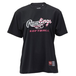 ローリングス Rawlings 女性用 プレーヤーソフトボールTシャツ 野球 ウェア ハーフスリーブ 総柄 ロゴ  練習着  22SS（ASTW11S01）