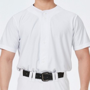 ローリングス Rawlingsフルボタンベースボールシャツチーム半袖シャツ ホワイト 24SSATS13S01A