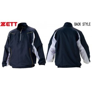 ゼット ZETT長袖 半袖切リ替エ式ハーフジップジャンパー野球 トレーニングウェア 15FW(BOV515)