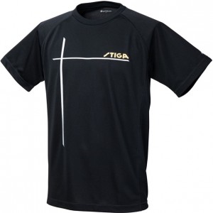 ファイテンコラボシャツ ブラック 3XO【stiga】スティガタッキュウゲームシャツ(1854471110)