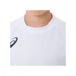 アシックス asicsジュニア ゲームシャツ (ブリリアントホワイト×クラシックレッド)(2104A002)