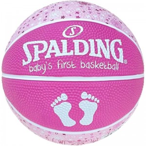 spalding(スポルディング)ベイビーズファーストガールSZ1 ピンクバスケット 競技ボール(65891z)