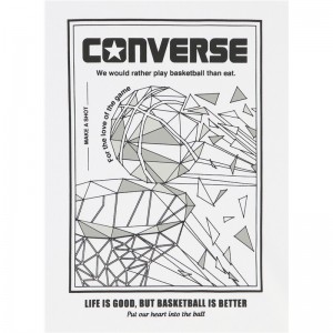 converse(コンバース)4S プリントTシャツバスケットTシャツ M(cb241370-1100)