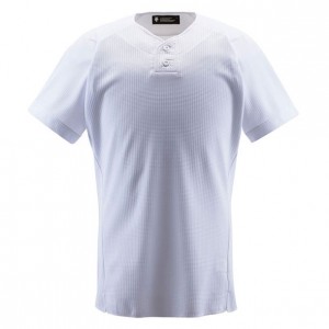 デサント DESCENTEユニフォームシャツ ハーフボタンシャツ野球 ソフトユニフォーム シャツ・M(DB1012-SWHT)