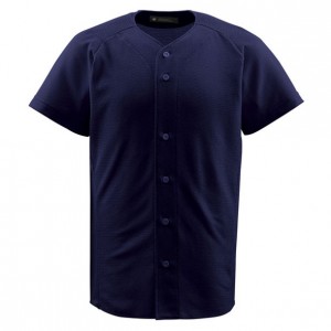 デサント DESCENTEジュニアフルオープンシャツ野球 ソフトユニフォーム シャツ・M(JDB1010-NVY)