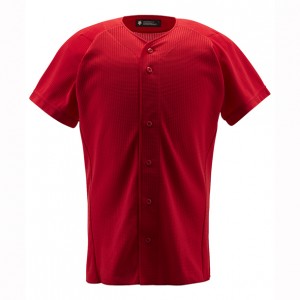 デサント DESCENTEフルオープンシャツ野球 ソフトユニフォーム シャツ・M(jdb1010-red)