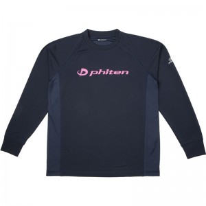 ファイテン(phiten)RシャツSP 長袖 NV/PK Mボディケア長袖Tシャツ(jg355004)