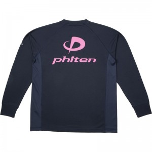 ファイテン(phiten)RシャツSP 長袖 NV/PK Lボディケア長袖Tシャツ(jg355005)