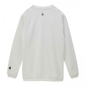 lecoqsportif(ルコック)ヘランカワッフル ロングスリーブシャツ(Aile forme)マルチトレ-ニングトップス単品(シャツ長)qmmxjb01-wh