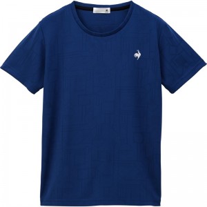 lecoqsportif(ルコック)ジャガードニット半袖 TシャツマルチSPTシャツ W(qmwxja06-bl)