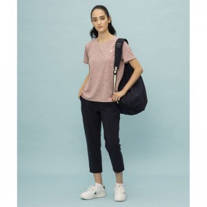 lecoqsportif(ルコック)ジャガードニット 半袖Tシャツマルチトレ-ニングトップス単品(シャツ短)qmwxja06-pk