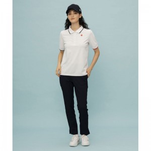 lecoqsportif(ルコック)ヘランカサンスクリーン 半袖ポロシャツマルチトレ-ニングトップス単品(シャツ短)qmwxja40-wh