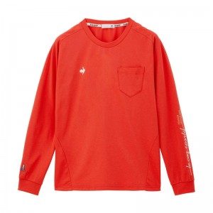 lecoqsportif(ルコック)LCS Plumeニット 長袖Tシャツ(Aile forme)マルチトレ-ニングトップス単品(シャツ長)qmwxjb02-rd