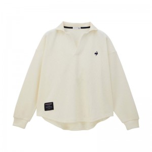 lecoqsportif(ルコック)ヘランカワッフル 長袖スキッパーシャツマルチトレ-ニングトップス単品(シャツ長)qmwxjb10-ewh