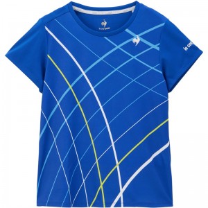 lecoqsportif(ルコック)グラフィックゲームシャツテニスゲームシャツ W(qtwxja90-bl)