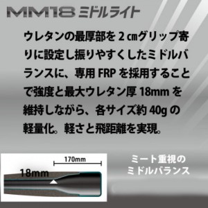 エスエスケイ SSK MM18 ミドルライト 軟式野球カーボンバット 22SS(SBB4023MDL)